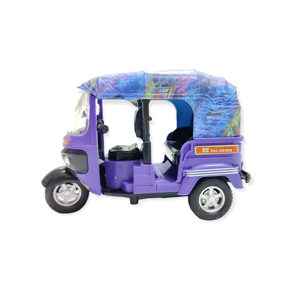 Auto_Rickshaw_Toy,With_Pull_Back_Action_City_Traffic_Vehicles_Public_Transport_Toy_With_Light_And_Sound_For_Aged_3_4_5_6_Boys_And_Girls,Kids_Party_Favors_Gifts_(Graffiti_Auto),_Purple