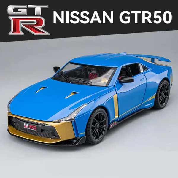Diecast_Gtr-50_Toy_Car_1:24_Scale_Model,Pull_Back_Vehicles_Alloy_Simulation_Supercar_With_Lights_And_Sound_Also_For_Car_Dashboard,Kids,Adult_(1:24-Gtr_50-Blue)