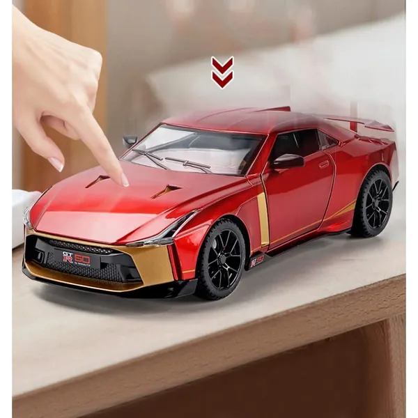 Diecast_Gtr-50_Toy_Car_1:24_Scale_Model,Pull_Back_Vehicles_Alloy_Simulation_Supercar_With_Lights_And_Sound_Also_For_Car_Dashboard,Kids,Adult_(1:24-Gtr_50-Red)