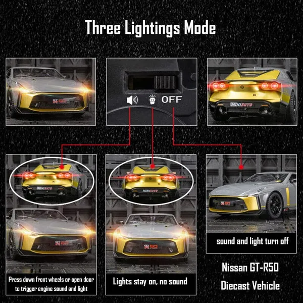 Diecast_Gtr-50_Toy_Car_1:24_Scale_Model,Pull_Back_Vehicles_Alloy_Simulation_Supercar_With_Lights_And_Sound_Also_For_Car_Dashboard,Kids,Adult_(1:24-Gtr_50-Red)