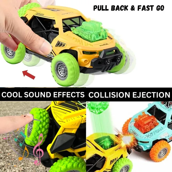 Diecast_Predator_Toy_Car_Model_Pull_Back_Vehicles_Alloy_Simulation_Crash_Car_Monster_Truck_With_Lights_And_Sound_Also_For_Car_Dashboard,Kids,_Yellow