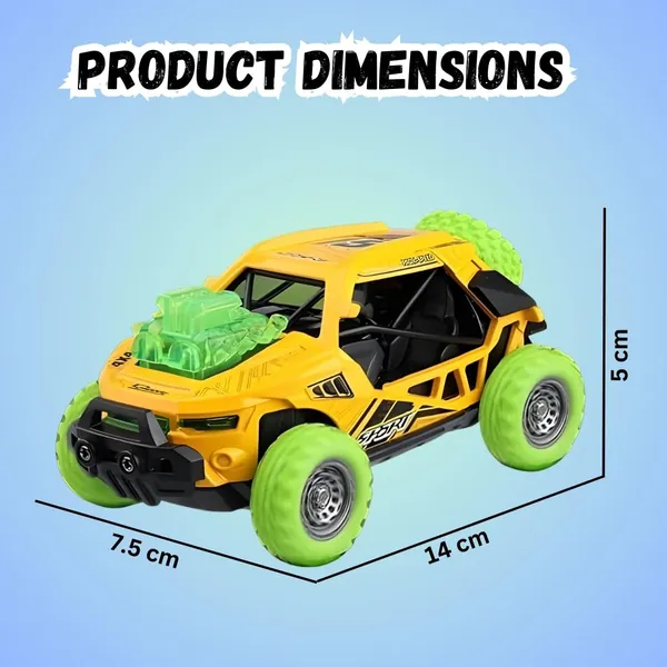 Diecast_Predator_Toy_Car_Model_Pull_Back_Vehicles_Alloy_Simulation_Crash_Car_Monster_Truck_With_Lights_And_Sound_Also_For_Car_Dashboard,Kids,_Yellow