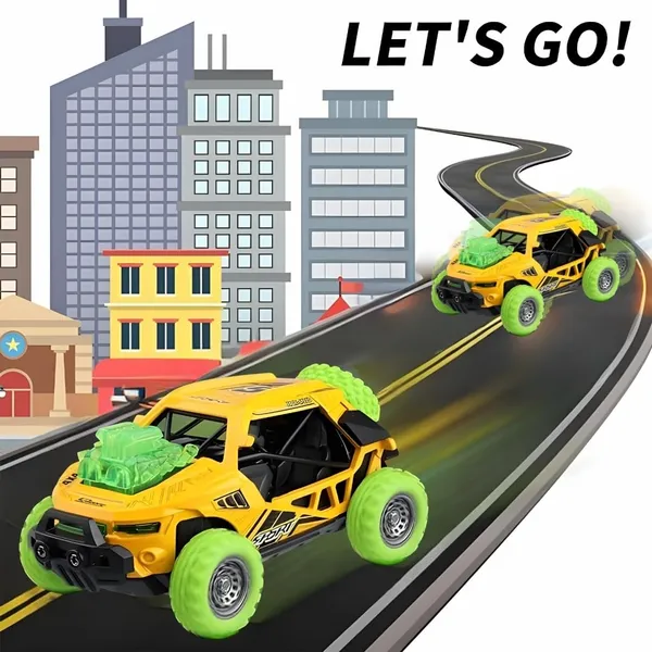 Diecast_Predator_Toy_Car_Model_Pull_Back_Vehicles_Alloy_Simulation_Crash_Car_Monster_Truck_With_Lights_And_Sound_Also_For_Car_Dashboard,Kids,_Yellow