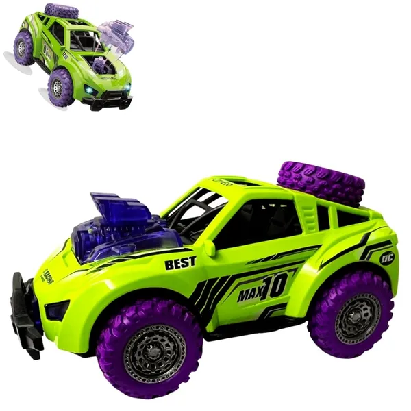 Diecast_Predator_Toy_Car_Model_Pull_Back_Vehicles_Alloy_Simulation_Crash_Car_Monster_Truck_With_Lights_And_Sound_Also_For_Car_Dashboard,Kids,_Green