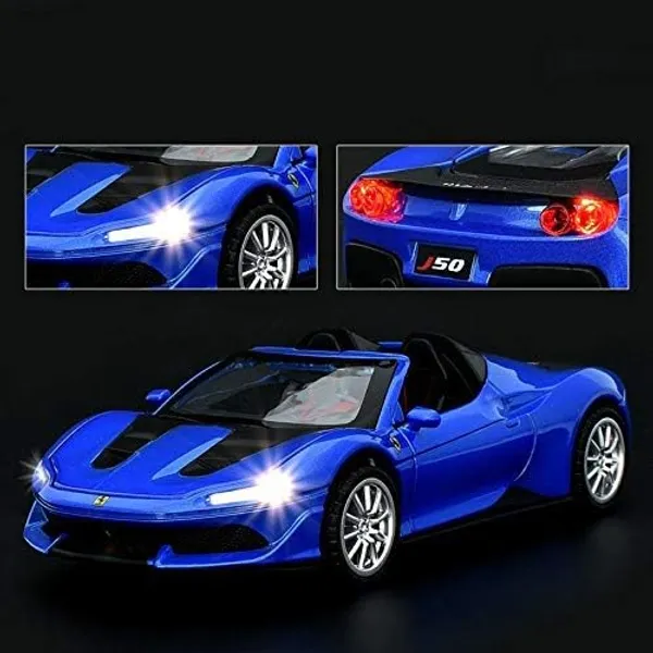 Diecast_Ferrari_J50_Toy_Car_Scale_Model,Pull_Back_Vehicles_Alloy_Simulation_Supercar_With_Lights_And_Sound_Also_For_Car_Dashboard,Kids,Adult_(J-50_Blue)