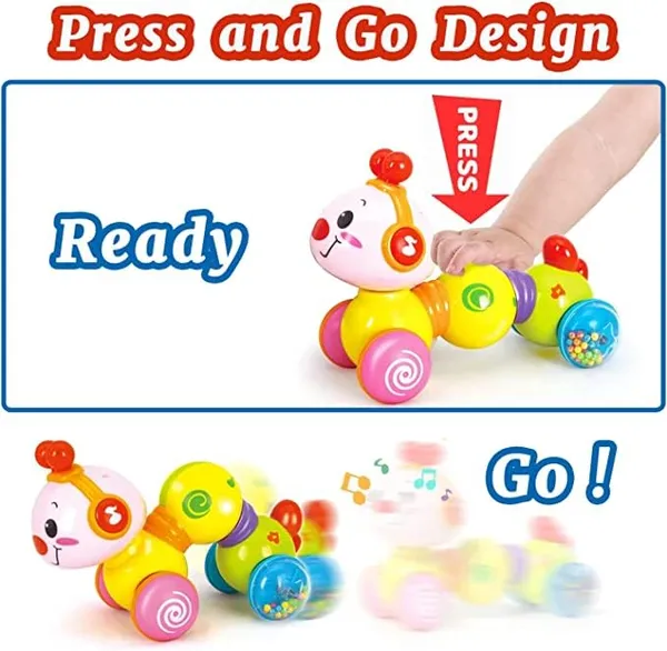 Caterpillar_Press_&_Go_Toy_Musical,Baby_Toys_6_To_12_Months,_Light_Up_Head_Inchworm_Infant_Toys,_Baby_Crawling_&_Educational_Toys_For_1_Year_Old_Boys_&_Girls_(Caterpillar)_-_Multicolor