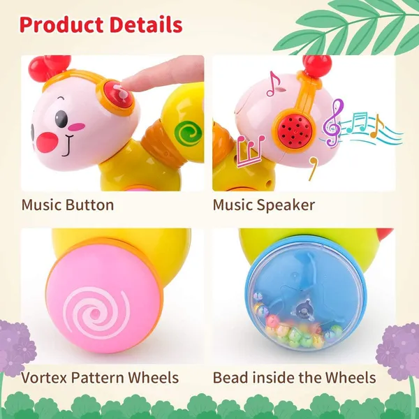 Caterpillar_Press_&_Go_Toy_Musical,Baby_Toys_6_To_12_Months,_Light_Up_Head_Inchworm_Infant_Toys,_Baby_Crawling_&_Educational_Toys_For_1_Year_Old_Boys_&_Girls_(Caterpillar)_-_Multicolor