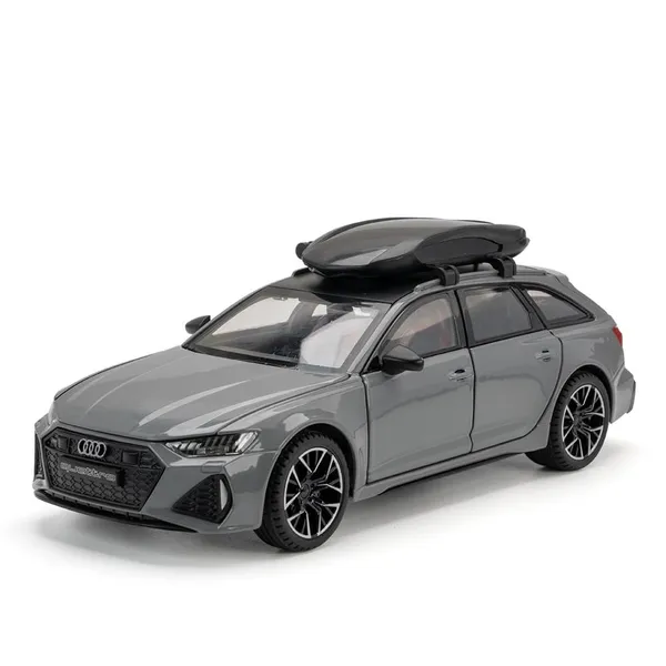 Diecast_Rs6_Avant_Toy_Car_1:24_Scale_Model,Pull_Back_Vehicles_Alloy_Simulation_Supercar_With_Lights_And_Sound_Also_For_Car_Dashboard,Kids,Adult_(1:24Rs6-Grey)