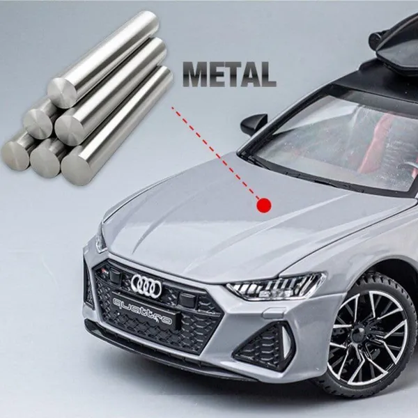 Diecast_Rs6_Avant_Toy_Car_1:24_Scale_Model,Pull_Back_Vehicles_Alloy_Simulation_Supercar_With_Lights_And_Sound_Also_For_Car_Dashboard,Kids,Adult_(1:24Rs6-Grey)