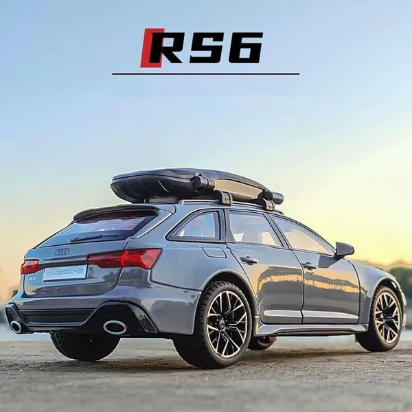 Diecast_Rs6_Avant_Toy_Car_1:24_Scale_Model,Pull_Back_Vehicles_Alloy_Simulation_Supercar_With_Lights_And_Sound_Also_For_Car_Dashboard,Kids,Adult_(1:24Rs6-Grey)