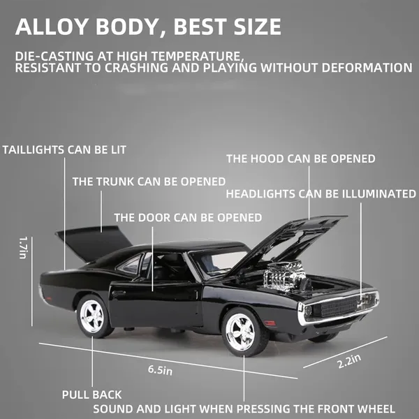 Diecast_Ff_1970_Dom'S_Charger_R/T_Dodge_Muscle_Car_Scale_Model,_Pull_Back_Vehicles_Alloy_Simulation_Supercar_With_Door_Open_With_Light_And_Sound_Also_For_Car_Dashboard,Kids,Adult