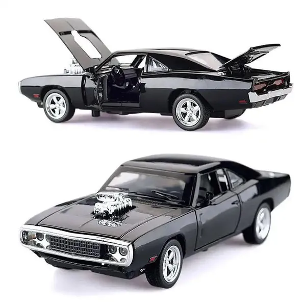 Diecast_Ff_1970_Dom'S_Charger_R/T_Dodge_Muscle_Car_Scale_Model,_Pull_Back_Vehicles_Alloy_Simulation_Supercar_With_Door_Open_With_Light_And_Sound_Also_For_Car_Dashboard,Kids,Adult