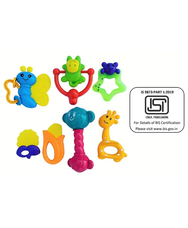 7_Pcs_Safari_Rattle_Set_Toys_With_Teether_For_Newborn,_Babies_And_Infants_Of_Age_1-3-6-9-12_Months,_Safe_Non_Toxic,_Fun_Colors_&_Soft_Rattling_Sound,_Premium_Gift_Set_Quality_Toys
