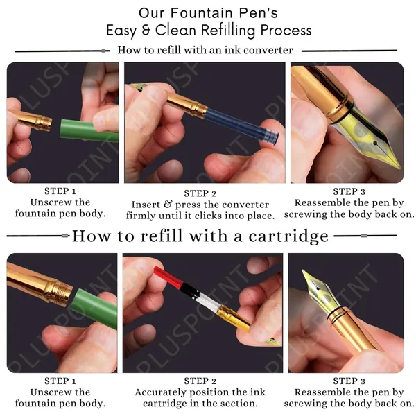 Luxury_Metal_Body_Fountain_Pen_Mat_Green_Finish_Studded_stone_Clip,_Iridium_Nib,_Rose_Gold_Trims