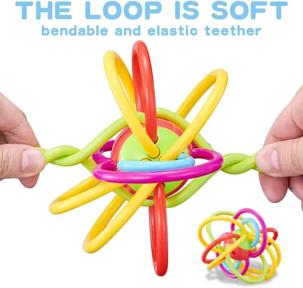 Infant_Plastic_Loopy_Ball_Sensory_Baby_Teether_Tube_Ball_Loopi_Toy_Sensory_Teething_Toys_For_Babies_Baby_Teether,_Soothe_Teething_With_Rattle_3-12_Months,Multi