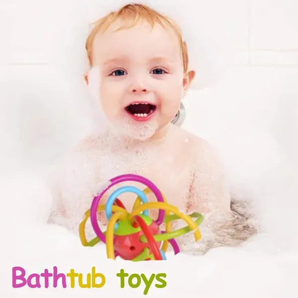 Infant_Plastic_Loopy_Ball_Sensory_Baby_Teether_Tube_Ball_Loopi_Toy_Sensory_Teething_Toys_For_Babies_Baby_Teether,_Soothe_Teething_With_Rattle_3-12_Months,Multi