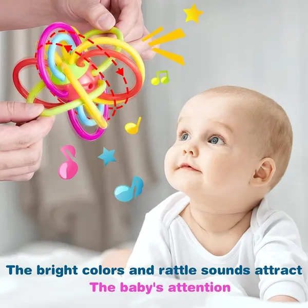 Infant_Plastic_Loopy_Ball_Sensory_Baby_Teether_Tube_Ball_Loopi_Toy_Sensory_Teething_Toys_For_Babies_Baby_Teether,_Soothe_Teething_With_Rattle_3-12_Months,Multi