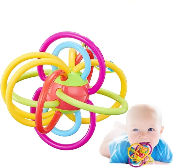 Infant_Plastic_Loopy_Ball_Sensory_Baby_Teether_Tube_Ball_Loopi_Toy_Sensory_Teething_Toys_For_Babies_Baby_Teether,_Soothe_Teething_With_Rattle_3-12_Months,Multi