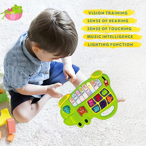 Frog_Musical_Baby_Piano_With_8_Different_Keys_Educational_Keyboard_|_3_Different_Modes_|_Lights_Up_And_Theme_Sound_|_Interactive_Learning_Toy_For_Infants_Toddlers,_Boys_And_Girls