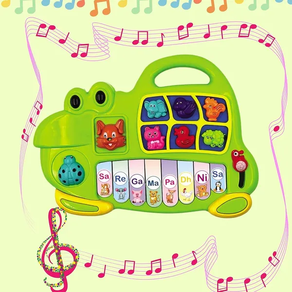 Frog_Musical_Baby_Piano_With_8_Different_Keys_Educational_Keyboard_|_3_Different_Modes_|_Lights_Up_And_Theme_Sound_|_Interactive_Learning_Toy_For_Infants_Toddlers,_Boys_And_Girls