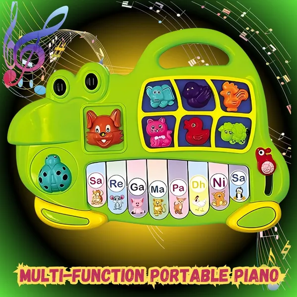 Frog_Musical_Baby_Piano_With_8_Different_Keys_Educational_Keyboard_|_3_Different_Modes_|_Lights_Up_And_Theme_Sound_|_Interactive_Learning_Toy_For_Infants_Toddlers,_Boys_And_Girls