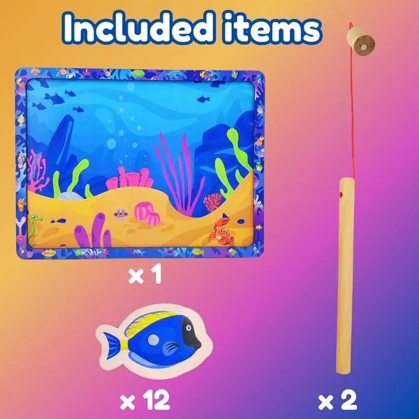 15_Pieces_Wooden_Magnetic_Fishing_Game_For_Kids_12_Fishes_2_Stick_1_Pool_Tray_Magnet_Fish_Game_Wooden_Magnetic_Fishing_Toys_For_Kindergarten_Preschool_Kids_Girl_Boy_(Fish_Tray)