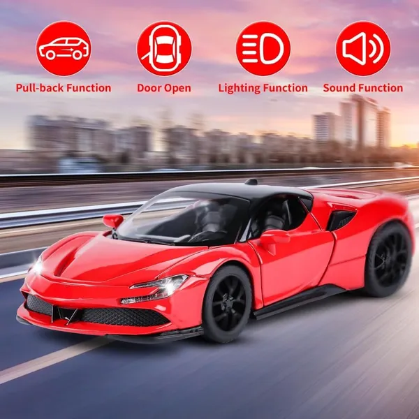 Diecast_Red_Sf90_Stradale_Hardtop_Toy_Car_Scale_Model_Pull_Back_Vehicles_With_Doors_Openable_Alloy_Simulation_Supercar_With_Lights_And_Sound_Also_For_Car_Dashboard_Kids_Adult