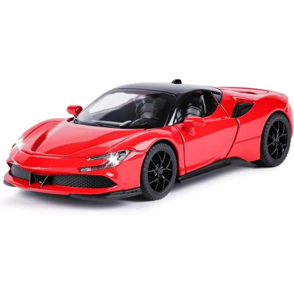 Diecast_Red_Sf90_Stradale_Hardtop_Toy_Car_Scale_Model_Pull_Back_Vehicles_With_Doors_Openable_Alloy_Simulation_Supercar_With_Lights_And_Sound_Also_For_Car_Dashboard_Kids_Adult