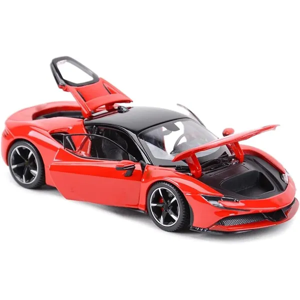 Diecast_Red_Sf90_Stradale_Hardtop_Toy_Car_Scale_Model_Pull_Back_Vehicles_With_Doors_Openable_Alloy_Simulation_Supercar_With_Lights_And_Sound_Also_For_Car_Dashboard_Kids_Adult