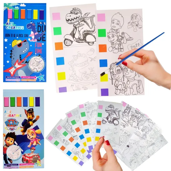 Paint_With_Water_Coloring_Book,_10_Sheets_Cute_Cartoon_Character_Watercolor_Painting_Books_2_Pack_Pocket_Painting_Book_For_Toddlers_Kids_Art_Craft_Gift_Ages_3+