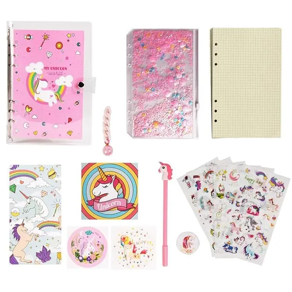 Diy_Unicorn_Notebook_Kit_Gift_Set_For_Girls_Cute_Creative_Dairy_Kit_Decorate_Your_Own_Diary_With_Stickers_And_Star_Sequins,_Unicorn_Pens,_Badge_For_Kids_5_Years_+,_40_Pages