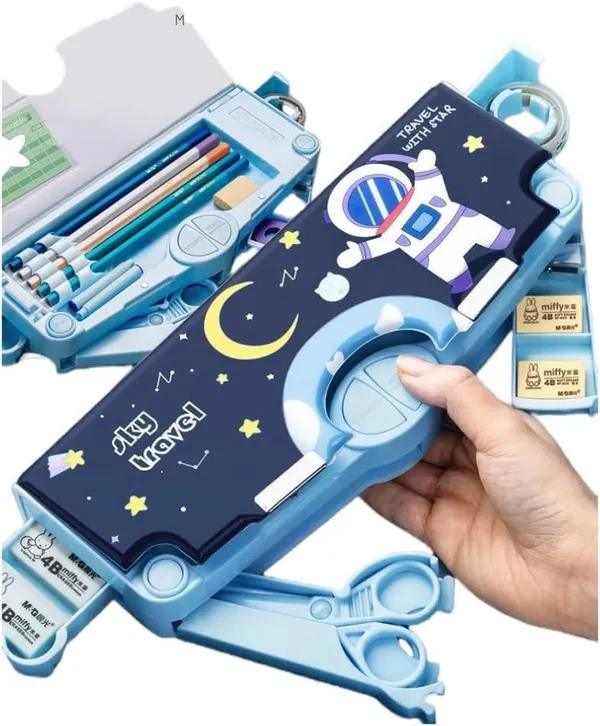Plastic_Astronaut_Multifunctional_Pencil_Box_For_Kids,Space_Theme_Pencil_Case,Magnetic_Pencil_Box,Pop_Up_Pencil_Box_With_Buttons,Space_Theme_Return_Gifts_For_Kids,Boys_&_Girls,Multicolor