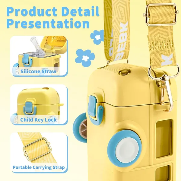 Silicone_Bus_Shape_Water_Bottle_For_Kids_With_Strap_Leak-Proof_Cartoon_Water_Bottle_With_Wheels_(Color-Yellow),_500_Ml