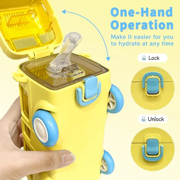 Silicone_Bus_Shape_Water_Bottle_For_Kids_With_Strap_Leak-Proof_Cartoon_Water_Bottle_With_Wheels_(Color-Yellow),_500_Ml