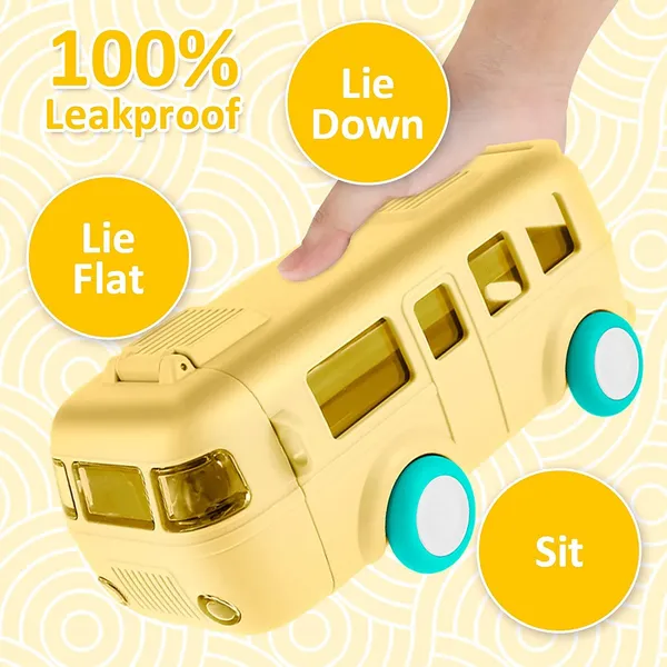 Silicone_Bus_Shape_Water_Bottle_For_Kids_With_Strap_Leak-Proof_Cartoon_Water_Bottle_With_Wheels_(Color-Yellow),_500_Ml