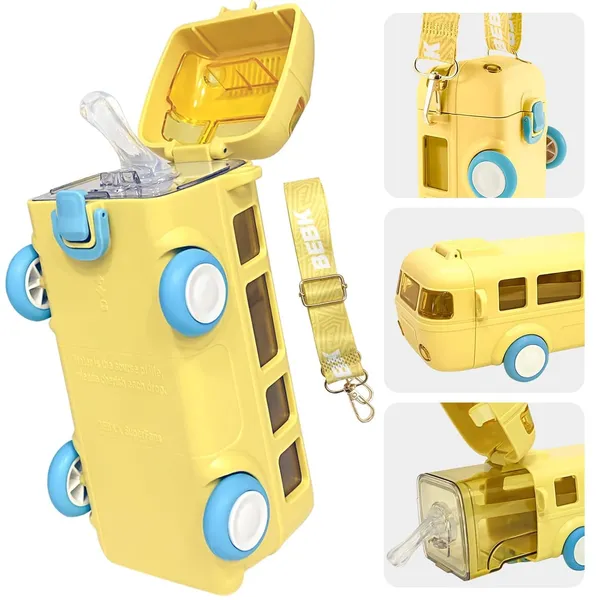 Silicone_Bus_Shape_Water_Bottle_For_Kids_With_Strap_Leak-Proof_Cartoon_Water_Bottle_With_Wheels_(Color-Yellow),_500_Ml