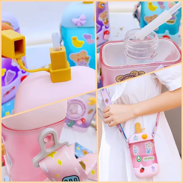 Water_Bottle_Cute_Popsicle_Water_Bottle_With_Straw,_Ice_Cream_Water_Bottle_With_Adjustable_Shoulder_Strap_And_Stickers_-_For_Adult_Kids_Outdoor_Sports,_Leakproof,_Bpa-Free(Color-Pink)