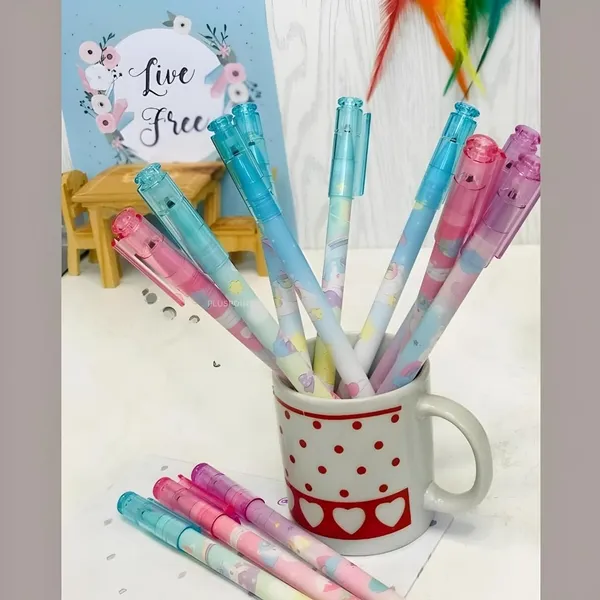 Unicorn_Theme_Gel_Pens_For_Kids,_0.5Mm_Erasable_Blue_Gel_Pen_Set_Of_12_For_Girls_&_Boys,_Adorable_Colorful_Pen_For_Notes_Taking_Project_Work,_Journal,_Blue_Ink,Stationery_For_Kids_Adult