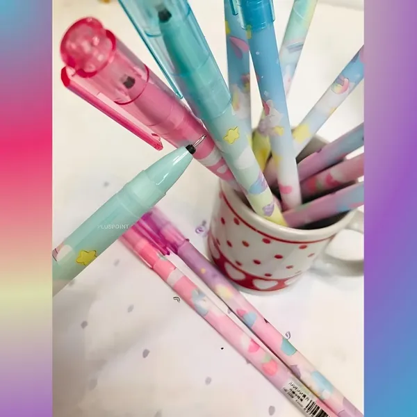 Unicorn_Theme_Gel_Pens_For_Kids,_0.5Mm_Erasable_Blue_Gel_Pen_Set_Of_12_For_Girls_&_Boys,_Adorable_Colorful_Pen_For_Notes_Taking_Project_Work,_Journal,_Blue_Ink,Stationery_For_Kids_Adult