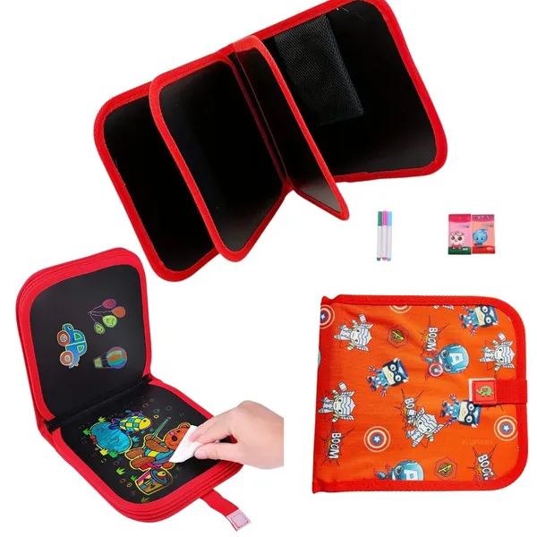 Erasable_Doodle_Book_For_Kids_Toddlers_Activity_Toys_Reusable_Drawing_Pads_With_Watercolor_Pens,Travel_Art_Toy,_Road_Trip_Car_Game_Writing_Painting_Set_For_Boys_And_Girls_(Dino)