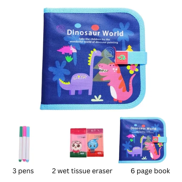 Erasable_Doodle_Book_For_Kids_Toddlers_Activity_Toys_Reusable_Drawing_Pads_With_Watercolor_Pens,Travel_Art_Toy,_Road_Trip_Car_Game_Writing_Painting_Set_For_Boys_And_Girls_(Dino)