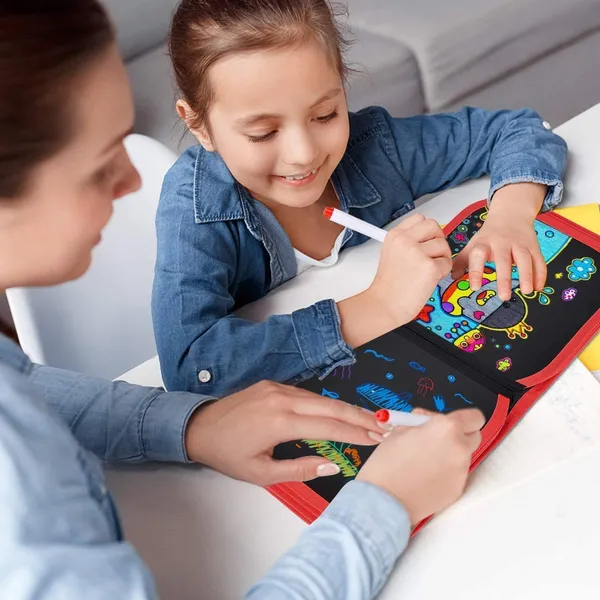 Erasable_Doodle_Book_For_Kids_Toddlers_Activity_Toys_Reusable_Drawing_Pads_With_Watercolor_Pens,Travel_Art_Toy,_Road_Trip_Car_Game_Writing_Painting_Set_For_Boys_And_Girls_(Dino)
