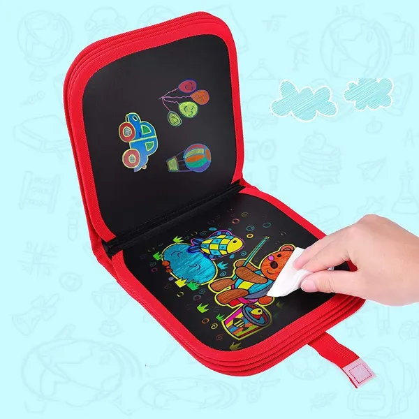 Erasable_Doodle_Book_For_Kids_Toddlers_Activity_Toys_Reusable_Drawing_Pads_With_Watercolor_Pens,Travel_Art_Toy,_Road_Trip_Car_Game_Writing_Painting_Set_For_Boys_And_Girls_(Dino)