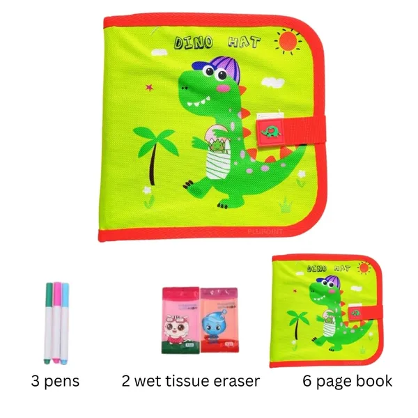Erasable_Doodle_Book_For_Kids_Toddlers_Activity_Toys_Reusable_Drawing_Pads_With_Watercolor_Pens,Travel_Art_Toy,_Road_Trip_Car_Game_Writing_Painting_Set_For_Boys_And_Girls_(Dino)