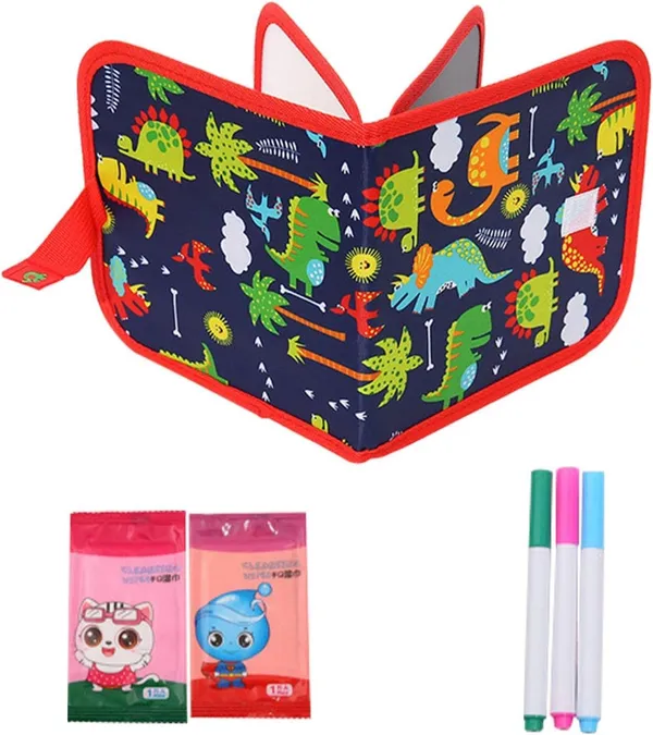 Erasable_Doodle_Book_For_Kids_Toddlers_Activity_Toys_Reusable_Drawing_Pads_With_Watercolor_Pens,Travel_Art_Toy,_Road_Trip_Car_Game_Writing_Painting_Set_For_Boys_And_Girls_(6_Pages)