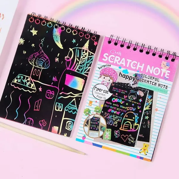 Scratch_Notebooks,_10_Pages_Rainbow_Scratch_Art_Book_Magic_Doodle_Scratch_Painting_Sketch_Art_Drawing_Notepads_With_Wooden_Stylus_For_Kids_Arts_And_Crafts_Perfect_Travel_Activity