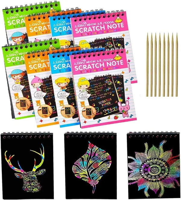 Scratch_Notebooks,_10_Pages_Rainbow_Scratch_Art_Book_Magic_Doodle_Scratch_Painting_Sketch_Art_Drawing_Notepads_With_Wooden_Stylus_For_Kids_Arts_And_Crafts_Perfect_Travel_Activity