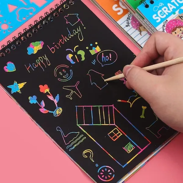 Scratch_Notebooks,_10_Pages_Rainbow_Scratch_Art_Book_Magic_Doodle_Scratch_Painting_Sketch_Art_Drawing_Notepads_With_Wooden_Stylus_For_Kids_Arts_And_Crafts_Perfect_Travel_Activity