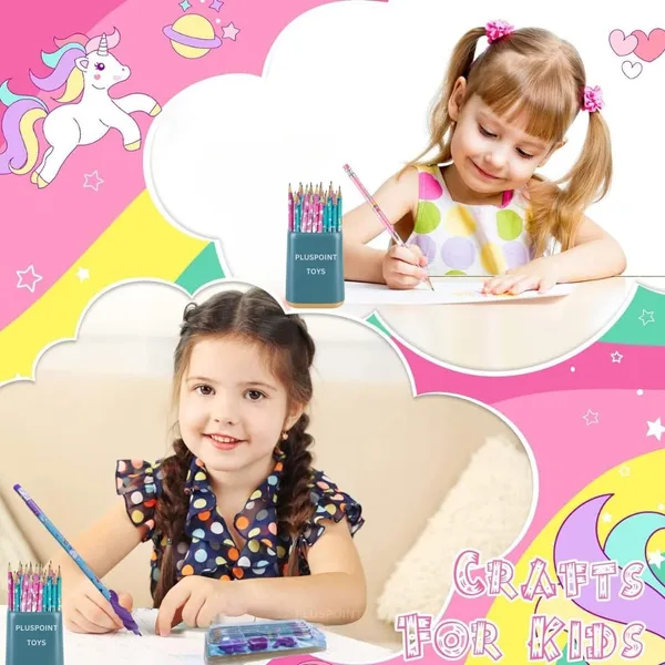 26_Pieces_Unicorn_Pencils_For_Girls,_20_Unicorn_Pencils_With_2_Erasers_2_Grips_2_Sharpeners_Colorful_Kids_Pencils_Cute_Unicorn_School_Supplies_For_Classroom_Reward_Party_Favor_(Unicorn)