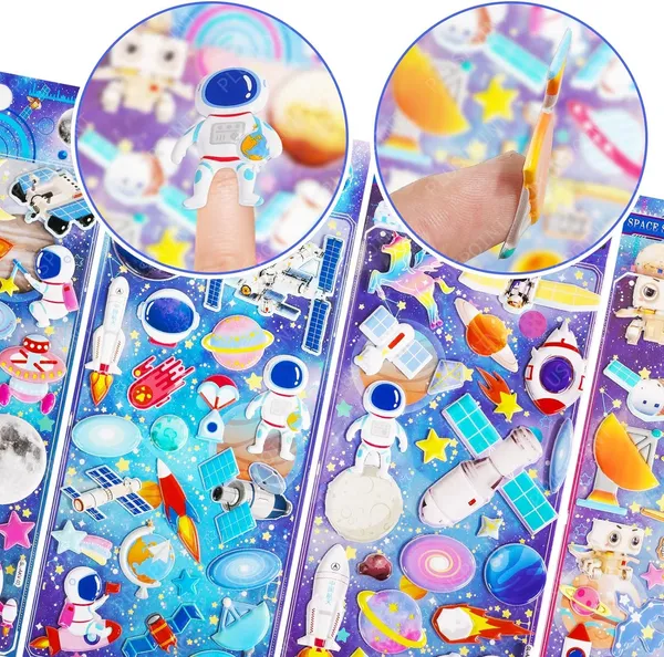3D_Puffy_Space_Stickers_For_Kids,_4_Pack_Self_Adhesive_Outer_Space_Themed_Stickers_With_Planet,_Astronaut,_Rocket,_Solar_System_For_Scrapbook_Crafts,_Party_Favors_Goodie_Bags_Stuffers